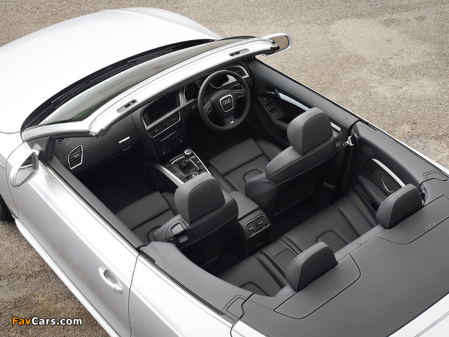 Images of Audi A5 2.0T S-Line Cabriolet UK-spec 2009–11 (640 x 480)