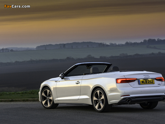 Images of Audi A5 Cabriolet 2.0 TFSI quattro S Line UK-spec 2017 (640 x 480)