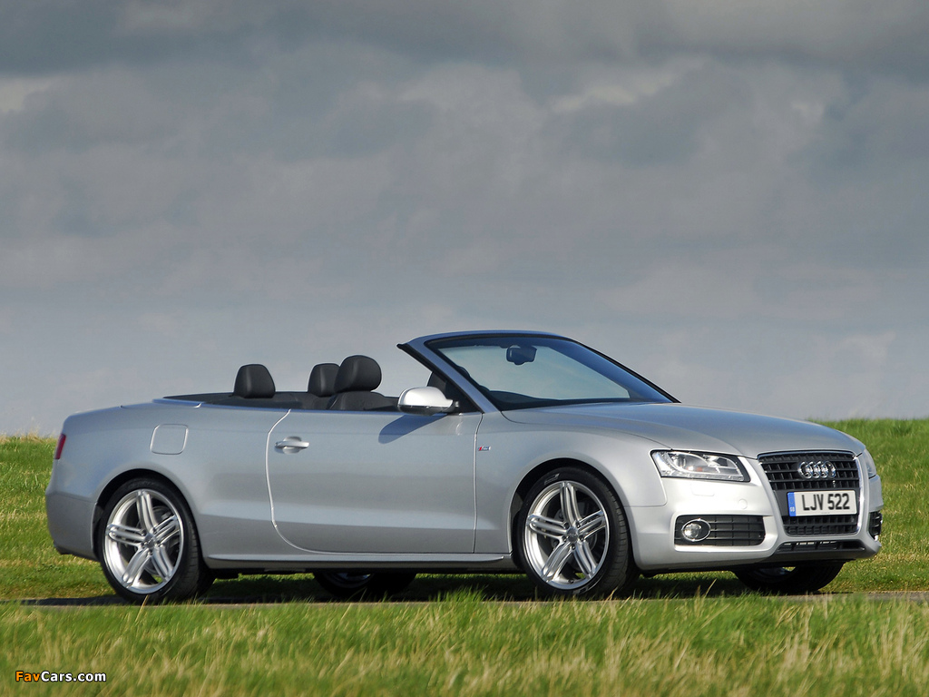 Photos of Audi A5 2.0T S-Line Cabriolet UK-spec 2009–11 (1024 x 768)