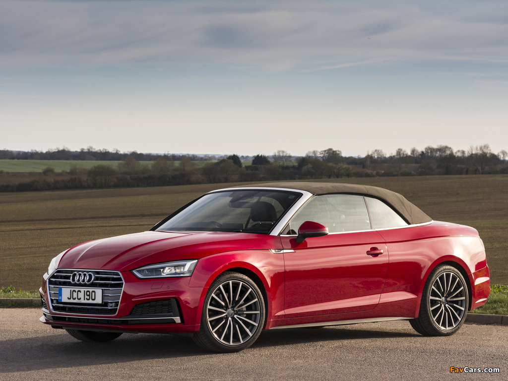 Pictures of Audi A5 Cabriolet 2.0 TDI S Line UK-spec 2017 (1024 x 768)