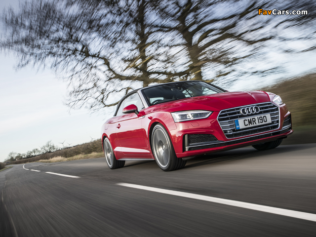 Pictures of Audi A5 Cabriolet 2.0 TDI S Line UK-spec 2017 (640 x 480)