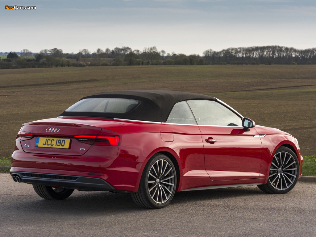 Audi A5 Cabriolet 2.0 TDI S Line UK-spec 2017 wallpapers (1024 x 768)