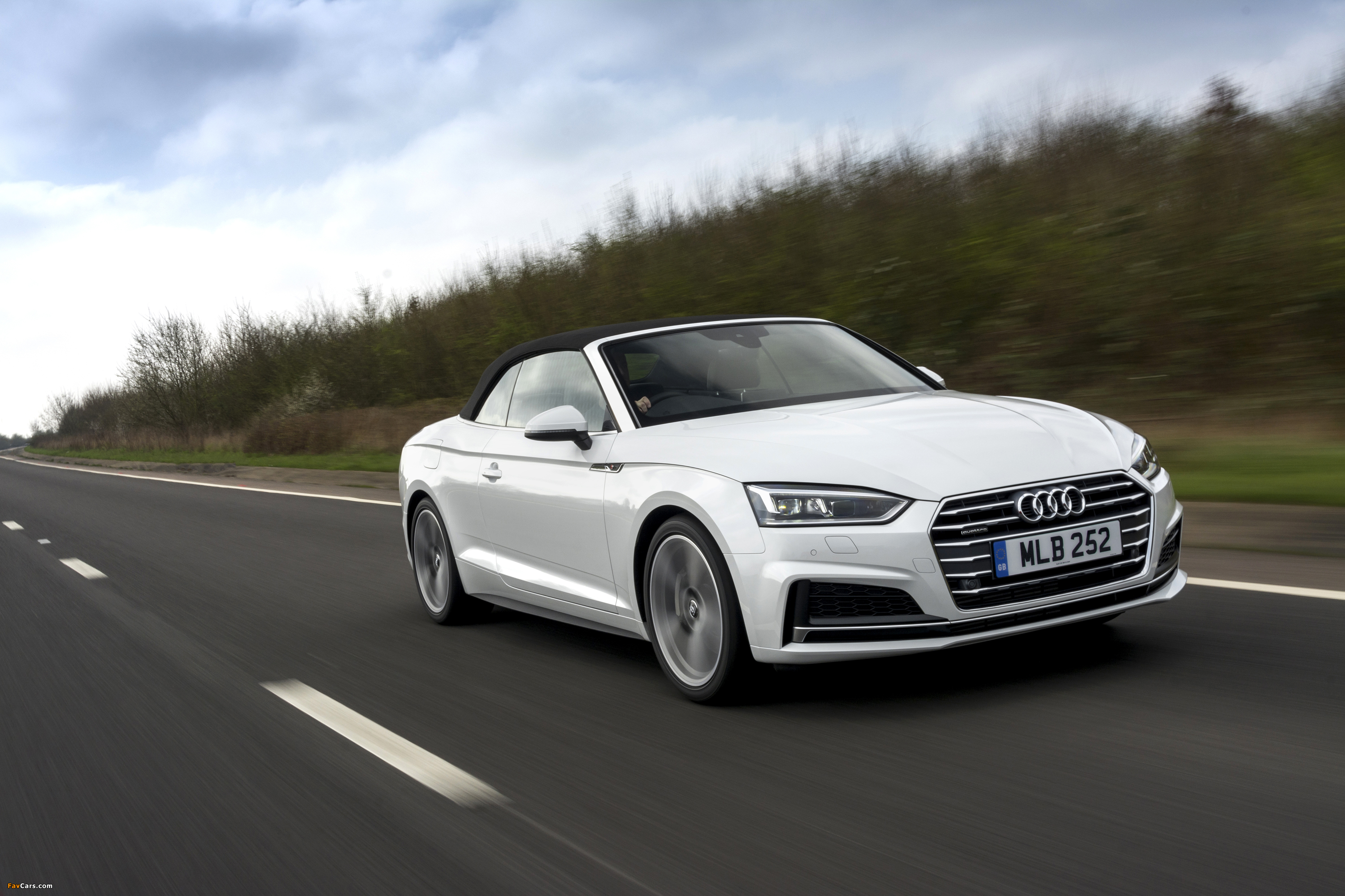 Audi A5 Cabriolet 2.0 TFSI quattro S Line UK-spec 2017 wallpapers (3000 x 2000)