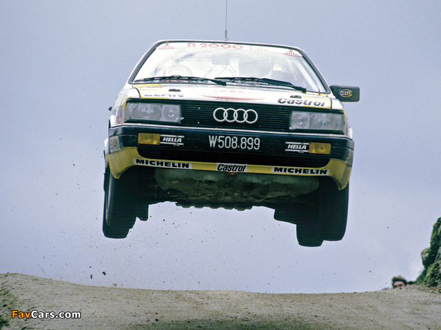 Audi Coupe quattro Rally Car (81,85) 1985–88 wallpapers (640 x 480)