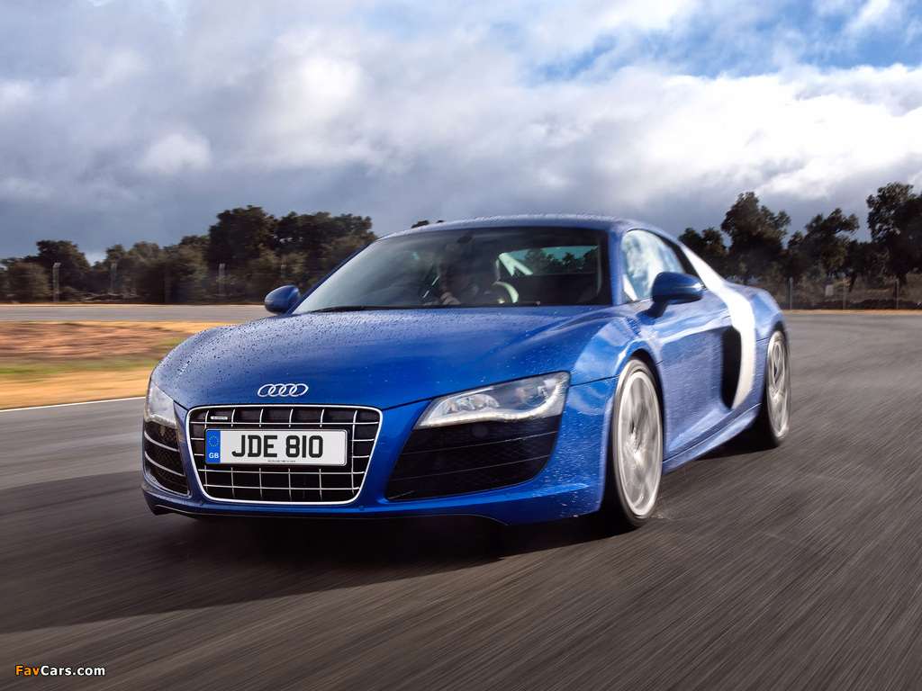 Audi R8 V10 UK-spec 2009–12 wallpapers (1024 x 768)