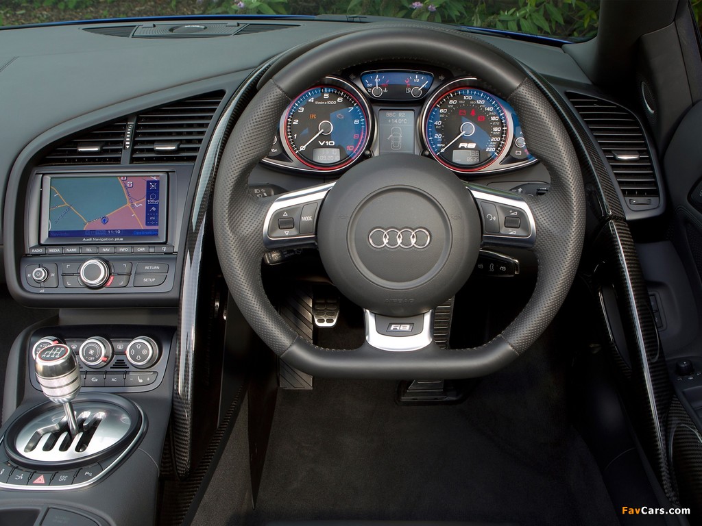 Audi R8 V10 Spyder UK-spec 2010 pictures (1024 x 768)