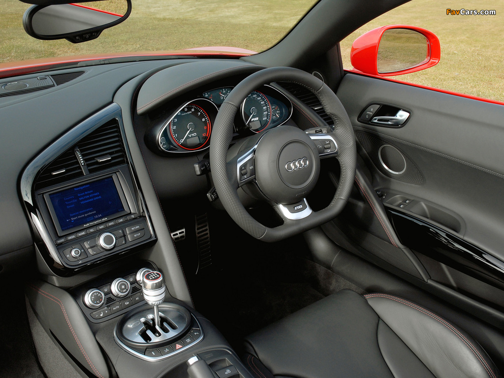 Audi R8 V10 Spyder UK-spec 2010 pictures (1024 x 768)
