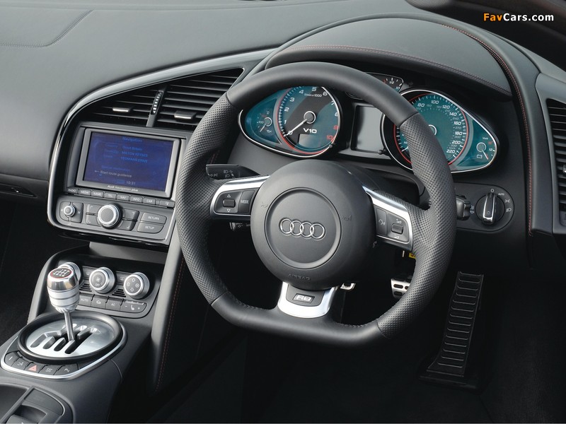 Audi R8 V10 Spyder UK-spec 2010 wallpapers (800 x 600)