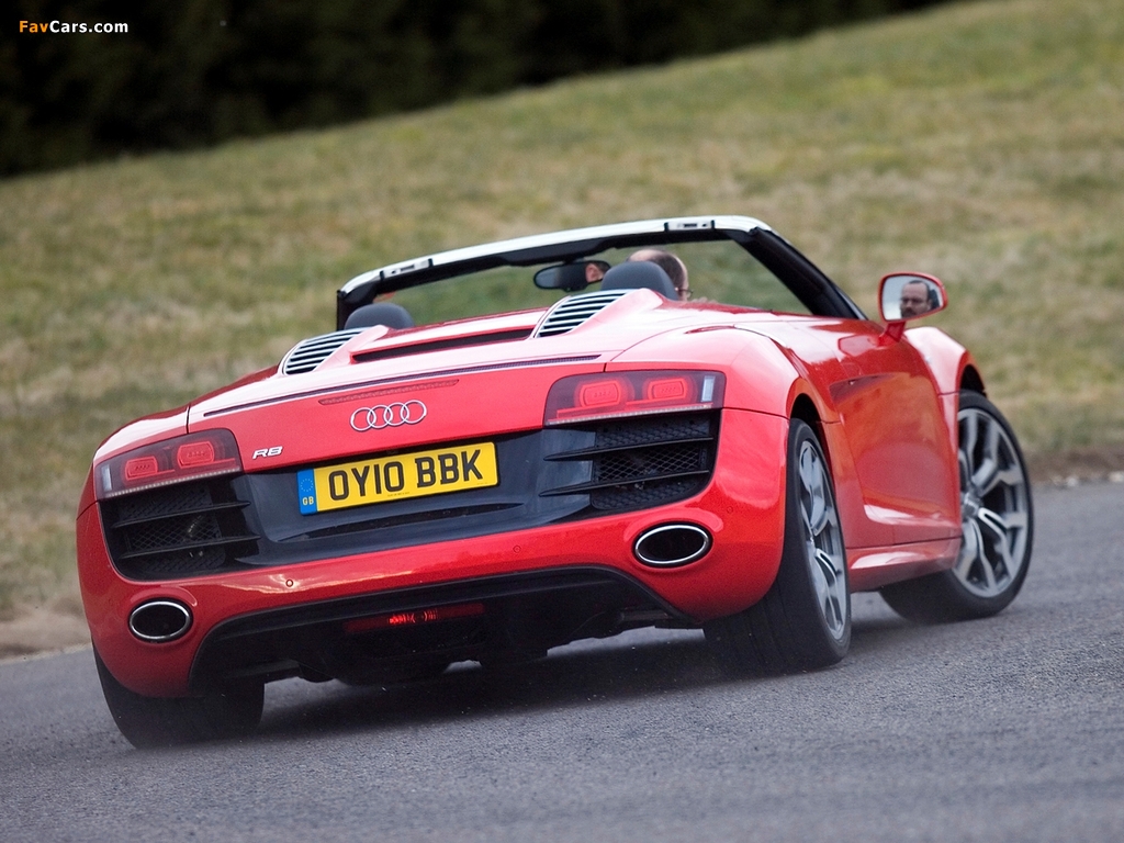 Audi R8 V10 Spyder UK-spec 2010 wallpapers (1024 x 768)