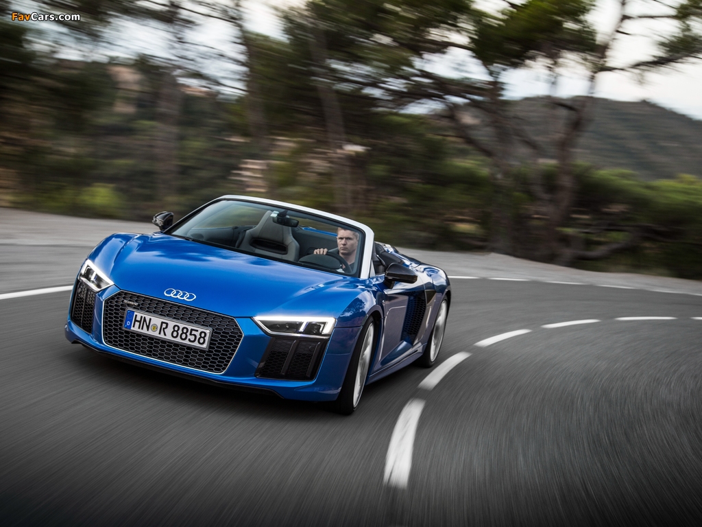 Audi R8 Spyder V10 2016 wallpapers (1024 x 768)