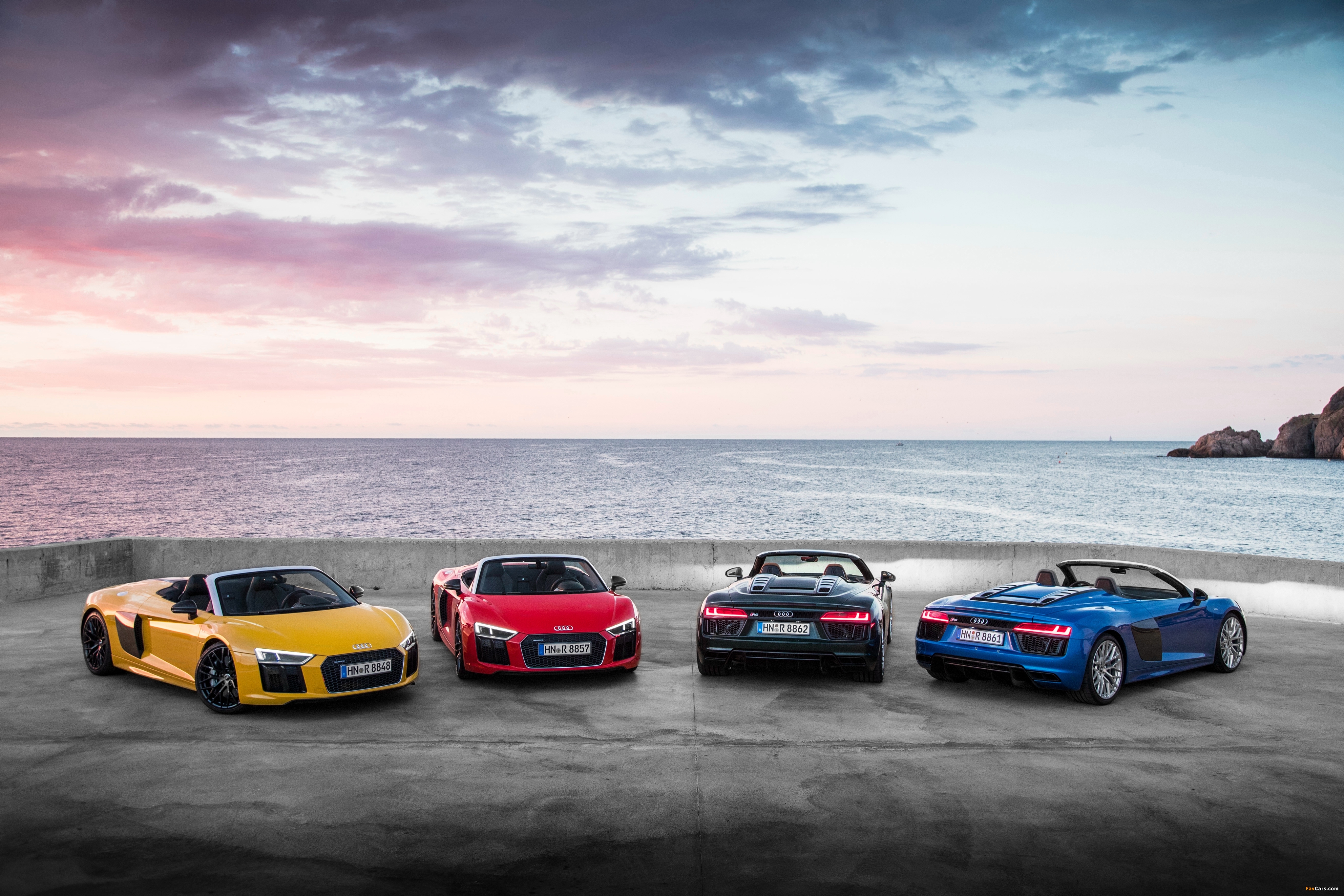 Audi R8 Spyder V10 2016 wallpapers (4096 x 2731)