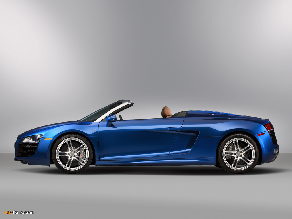 Audi R8 V10 Spyder US-spec 2010 wallpapers (1024 x 768)