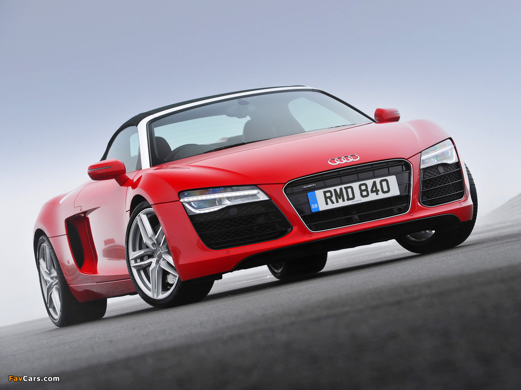 Audi R8 Spyder UK-spec 2013 wallpapers (1024 x 768)