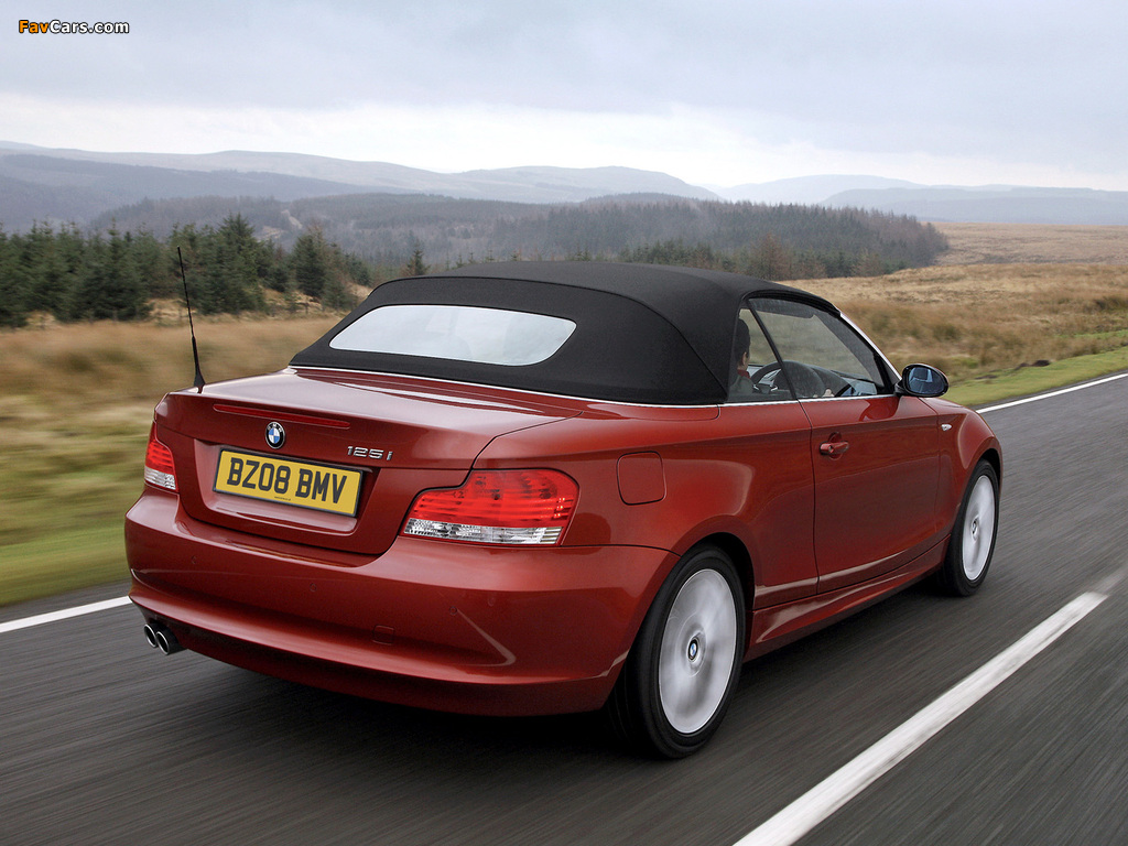 BMW 125i Cabrio UK-spec (E88) 2008–10 images (1024 x 768)