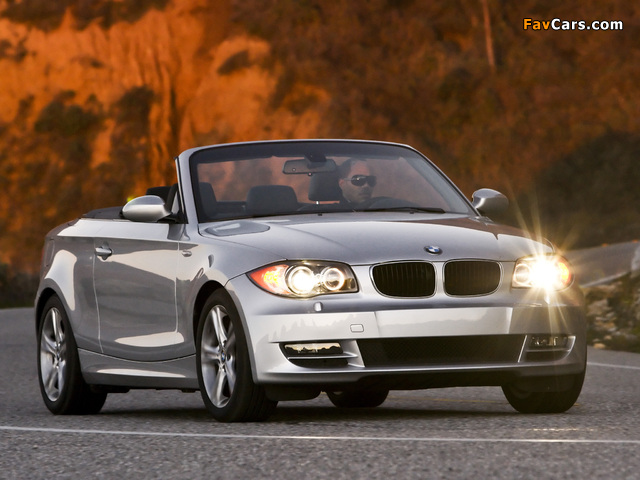 BMW 128i Cabrio US-spec (E88) 2008–10 wallpapers (640 x 480)