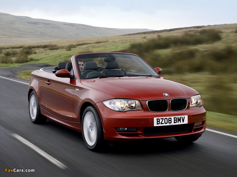 BMW 125i Cabrio UK-spec (E88) 2008–10 wallpapers (800 x 600)