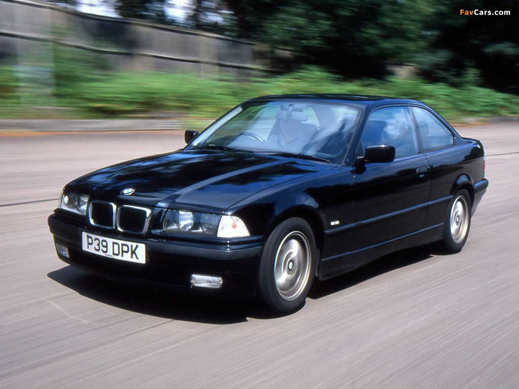 BMW 328i Coupe UK-spec (E36) 1995–99 photos (1024 x 768)