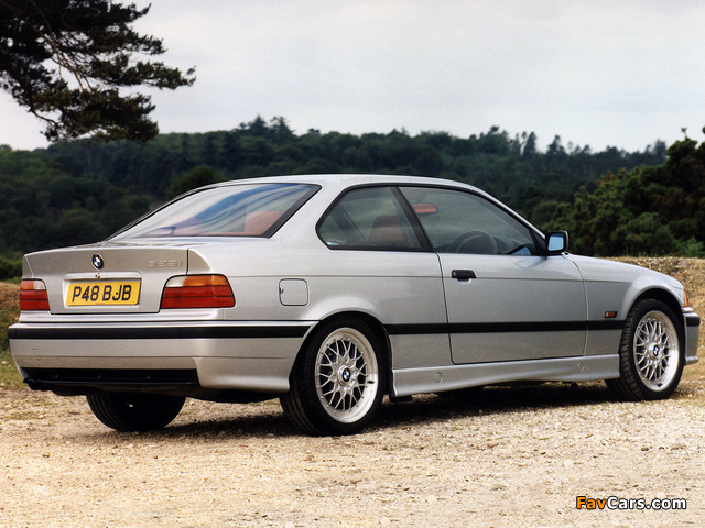 BMW 328i Coupe UK-spec (E36) 1995–99 wallpapers (640 x 480)