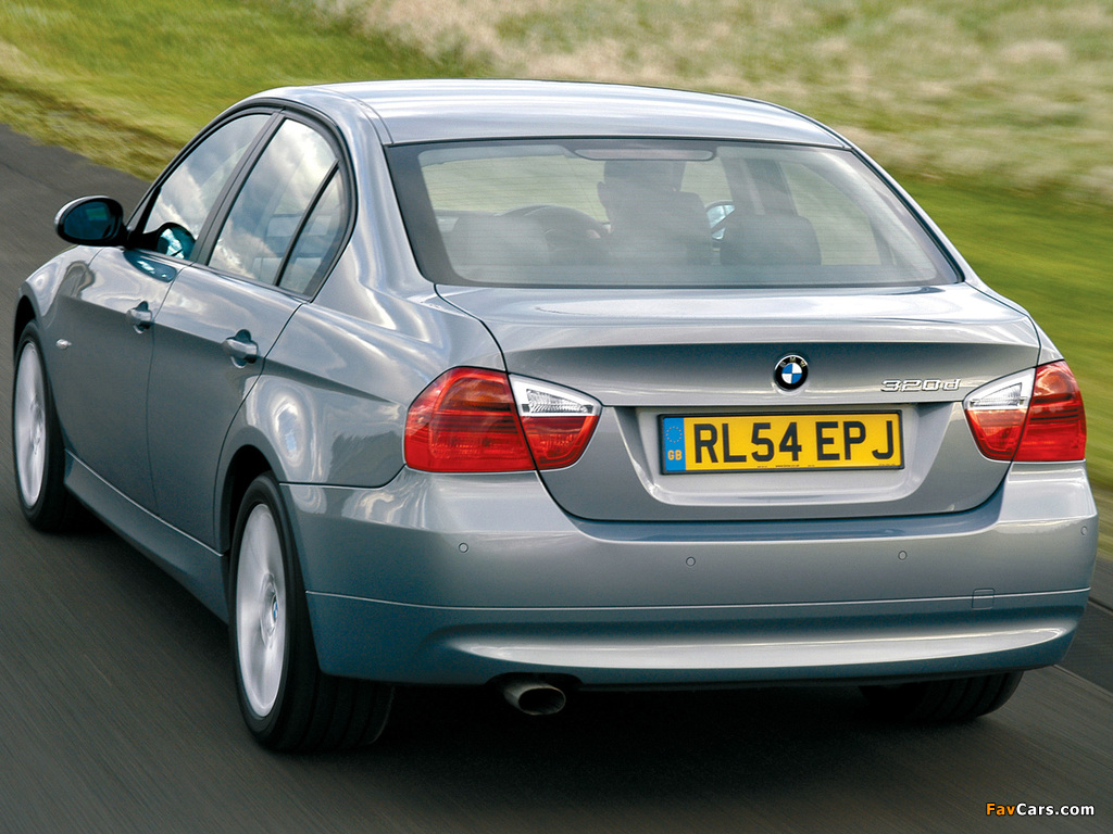 BMW 320d Sedan UK-spec (E90) 2005–08 wallpapers (1024 x 768)
