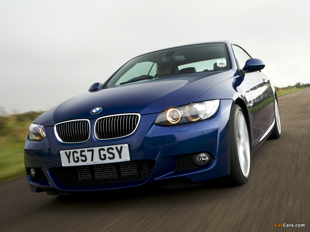 BMW 330d Coupe M Sport Package UK-spec (E92) 2007–10 wallpapers (1024 x 768)