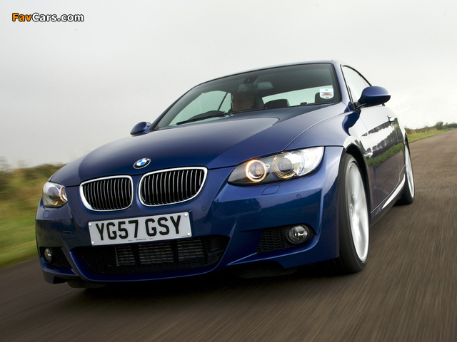 BMW 330d Coupe M Sport Package UK-spec (E92) 2007–10 wallpapers (640 x 480)