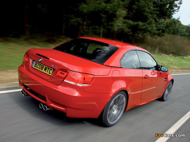 BMW M3 Cabrio UK-spec (E93) 2008 photos (640 x 480)