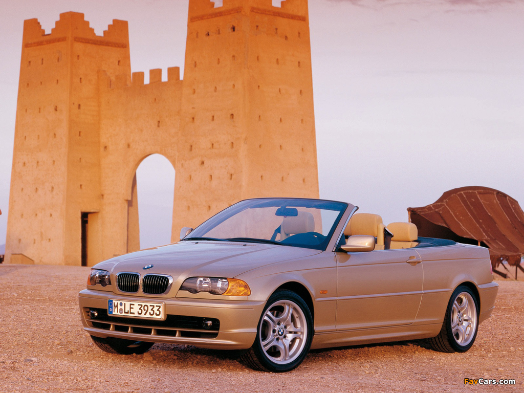 BMW 3 Series Cabrio (E46) 2000–03 wallpapers (1024 x 768)