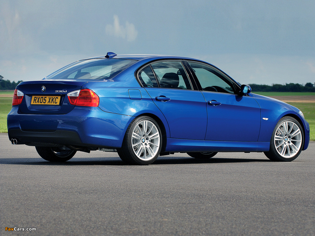 BMW 330d M Sports Package UK-spec (E90) 2006 wallpapers (1024 x 768)