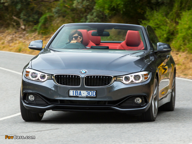 BMW 428i Cabrio Sport Line AU-spec (F33) 2014 photos (640 x 480)
