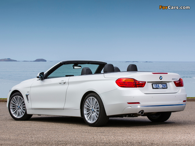 BMW 420d Cabrio Luxury Line AU-spec (F33) 2014 photos (640 x 480)
