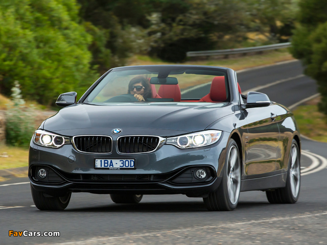 BMW 428i Cabrio Sport Line AU-spec (F33) 2014 wallpapers (640 x 480)