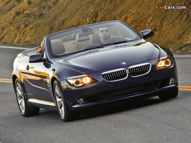 BMW 650i Cabrio US-spec (E64) 2008–11 wallpapers (640 x 480)