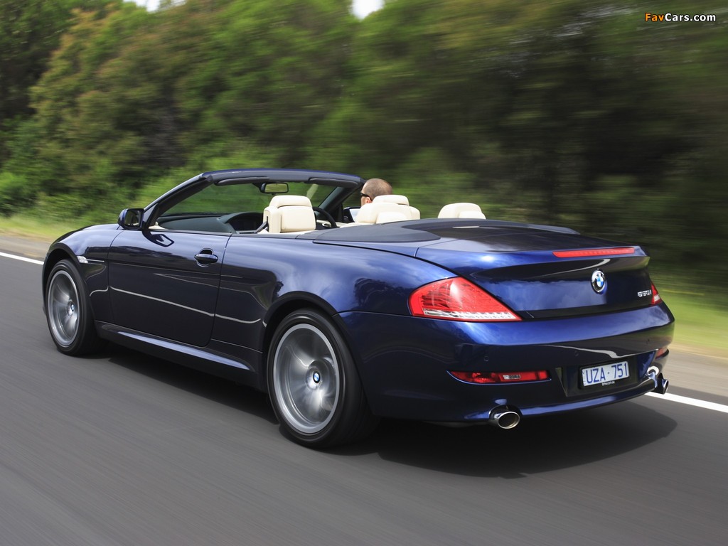 BMW 650i Cabrio AU-spec (E64) 2008–11 wallpapers (1024 x 768)