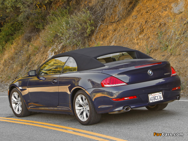 BMW 650i Cabrio US-spec (E64) 2008–11 wallpapers (640 x 480)