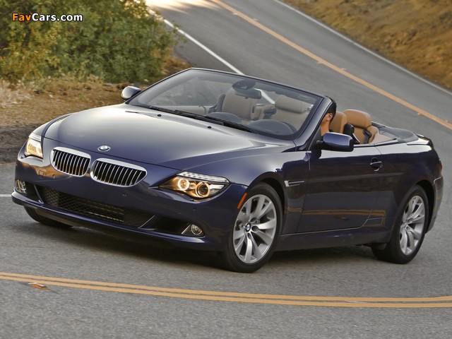 BMW 650i Cabrio US-spec (E64) 2008–11 wallpapers (640 x 480)