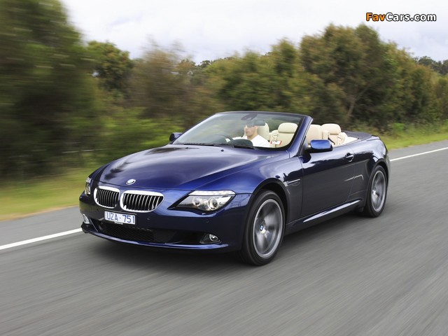 Pictures of BMW 650i Cabrio AU-spec (E64) 2008–11 (640 x 480)