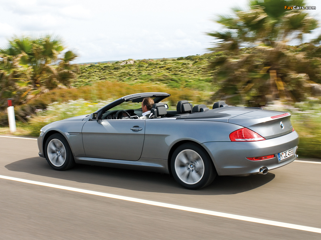 BMW 650i Cabrio (E64) 2008–11 wallpapers (1024 x 768)