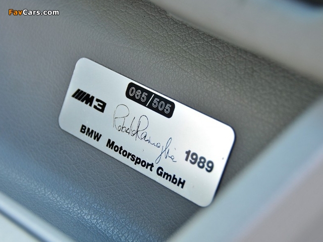 BMW M3 Roberto Ravaglia Edition (E30) 1989 images (640 x 480)