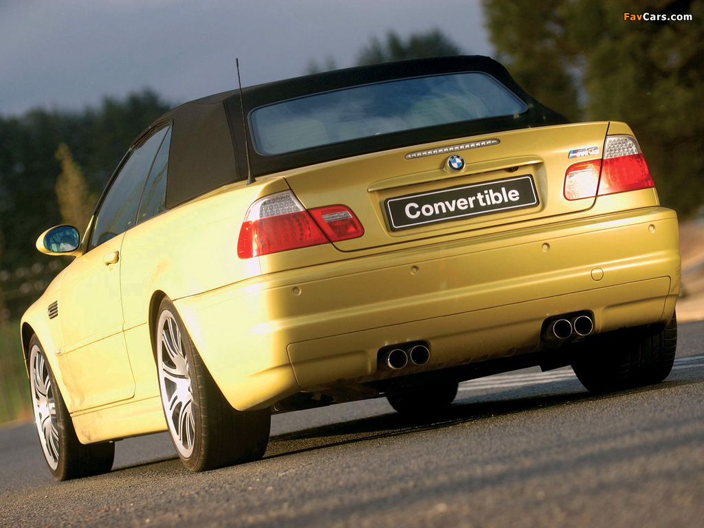 BMW M3 Cabrio ZA-spec (E46) 2001–06 wallpapers (1024 x 768)