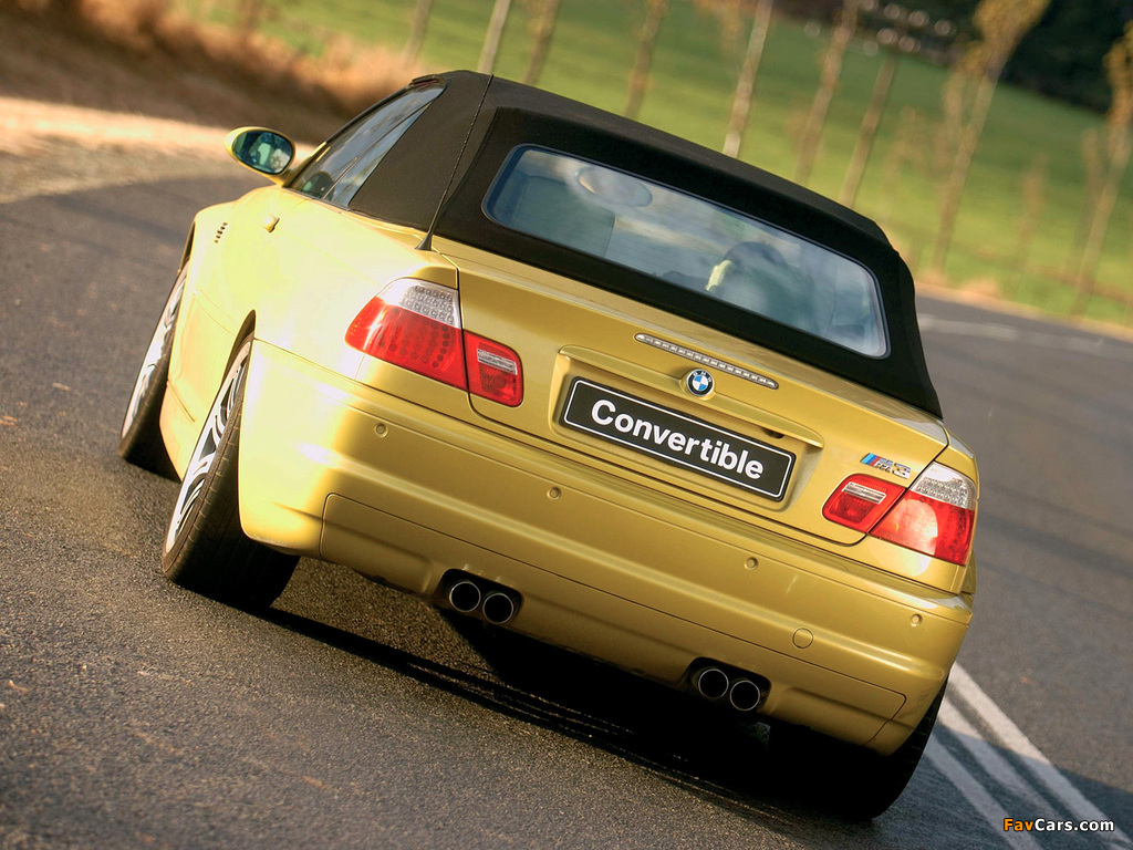 BMW M3 Cabrio ZA-spec (E46) 2001–06 wallpapers (1024 x 768)