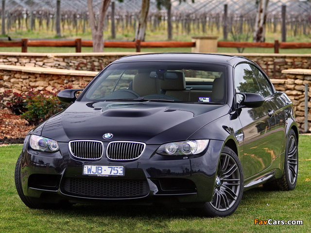 BMW M3 Cabrio AU-spec (E93) 2008–13 pictures (640 x 480)