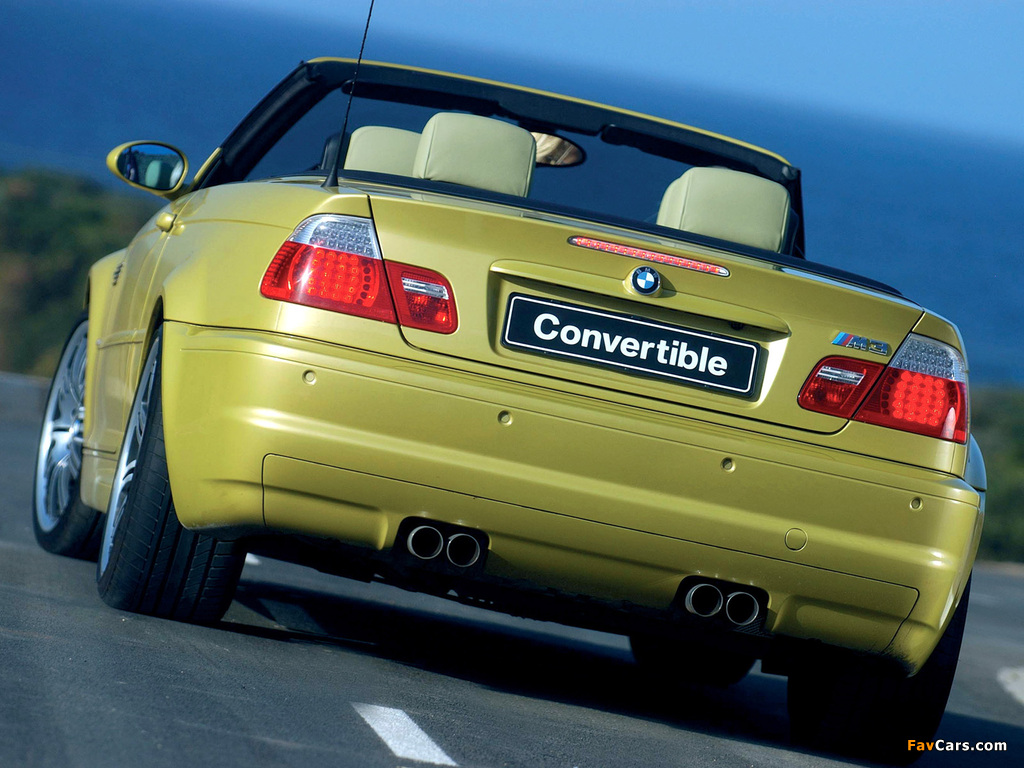 Pictures of BMW M3 Cabrio ZA-spec (E46) 2001–06 (1024 x 768)