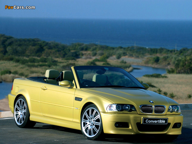 BMW M3 Cabrio ZA-spec (E46) 2001–06 wallpapers (640 x 480)