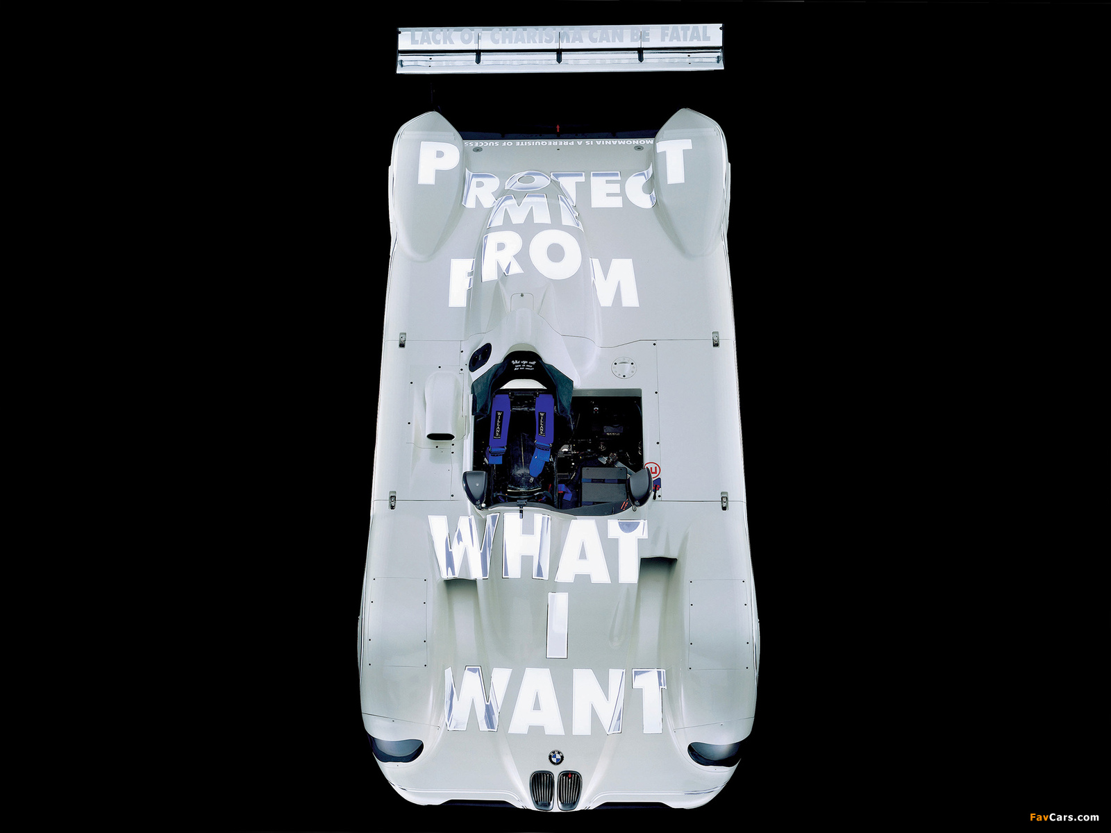 BMW V12 LMR Art Car by Jenny Holzer 1999 wallpapers (1600 x 1200)