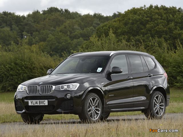 Photos of BMW X3 xDrive35d M Sport Package UK-spec (F25) 2014 (640 x 480)