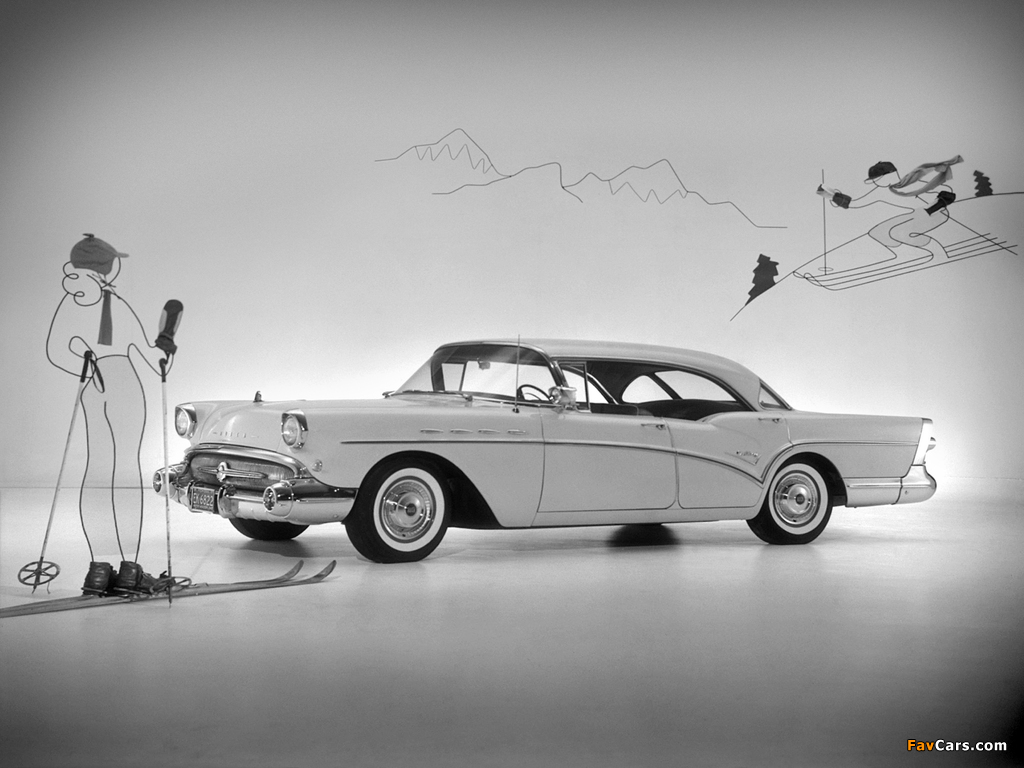 Buick Century 4-door Riviera Hardtop (63-4639) 1957 wallpapers (1024 x 768)