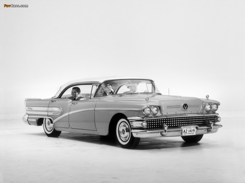 Buick Century 4-door Riviera Hardtop (63-4639) 1958 wallpapers (1024 x 768)