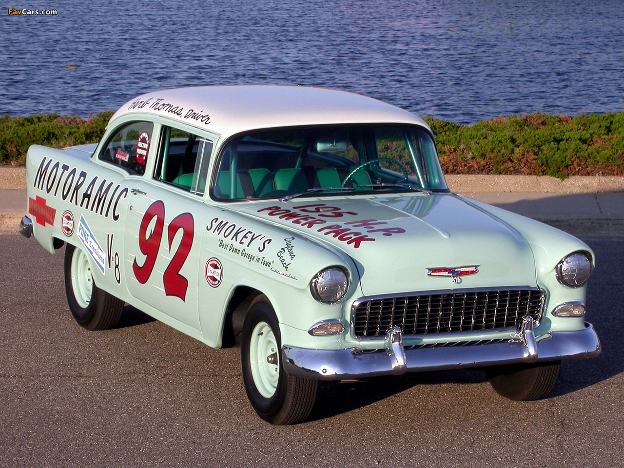 Photos of Chevrolet 150 Turbo Fire 195 HP 2-door Sedan Race Car (1502-1211) 1955 (1280 x 960)