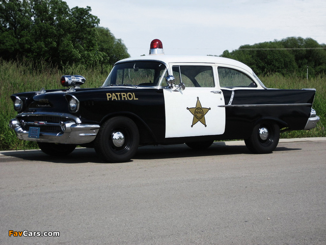 Chevrolet 150 2-door Sedan Patrol Car (1502-1211) 1957 wallpapers (640 x 480)