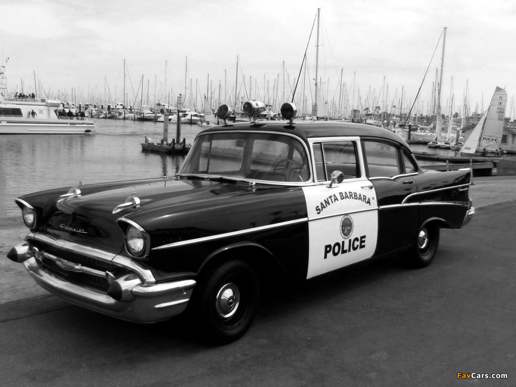 Chevrolet 210 4-door Sedan Police (2103-1019) 1957 photos (1024 x 768)